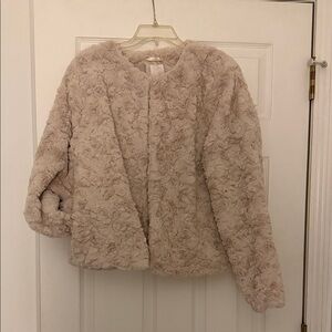 LC Lauren Conrad Soft Beige Teddy Jacket